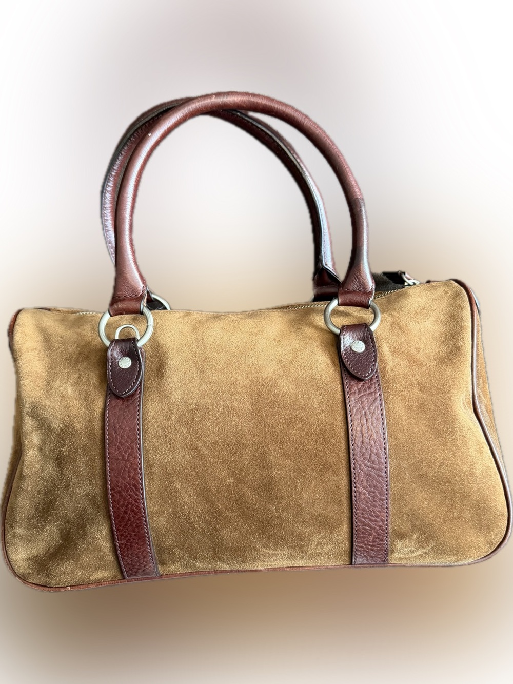 Brown Churka Leather Handbag, Detachable Shoulder Strap, Suede, Like New! - Picture 2 of 6